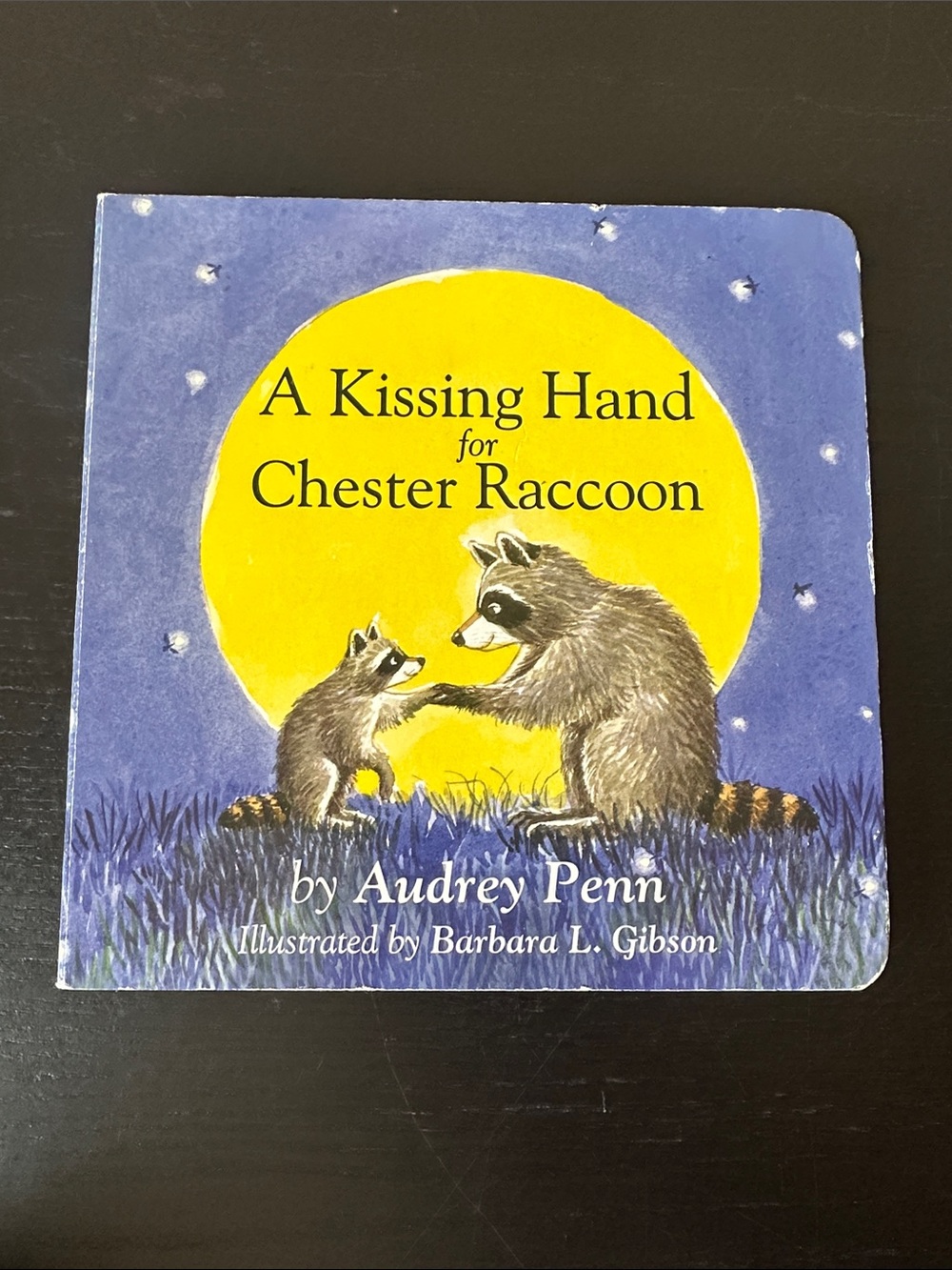 A Kissing Hand for Chester Raccoon Board Book - Blue & Yellow Cover